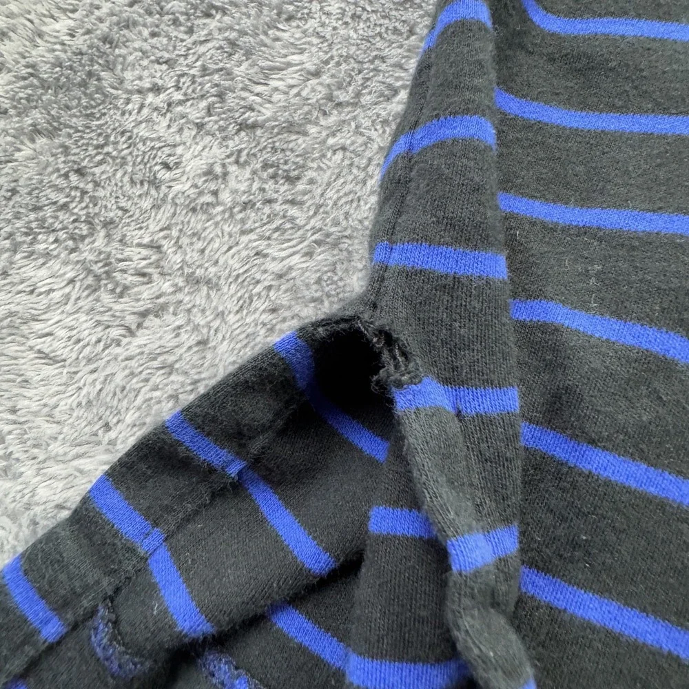 Polo Ralph Lauren Polo Mens L Black Blue Striped Pima Soft Touch Short Sleeve